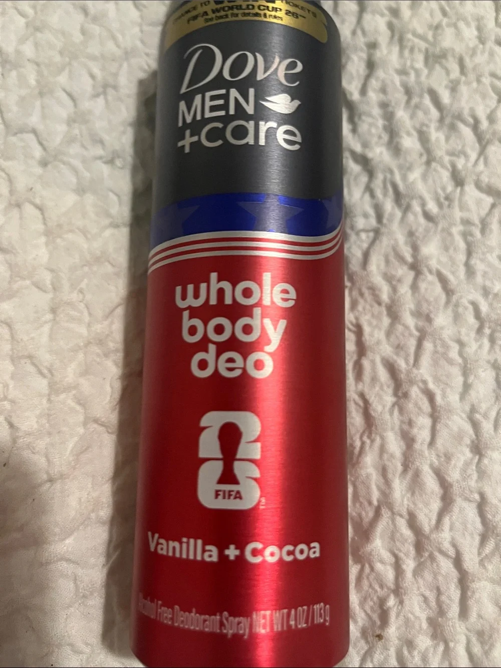 NWT Dove Men Whole Body Spray Deodorant Vanilla and Cocoa